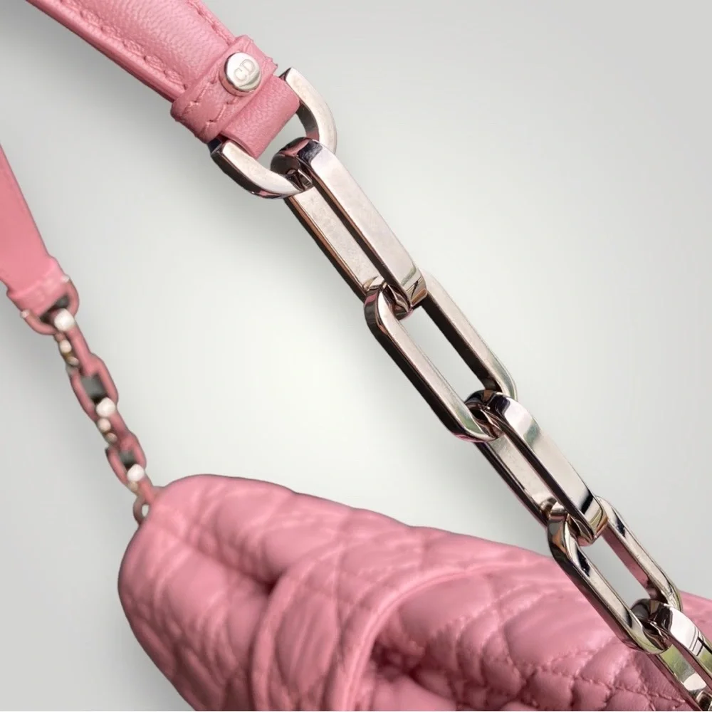 Christian Dior Pink Lambskin Leather Cannage Flap Bag - Picture 8 of 16